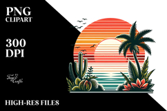 Retro Tropical Sunset PNG Product Image 2