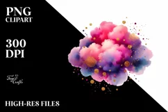 Colorful Magenta Cloud with Golden Foil | Sublimation Product Image 1