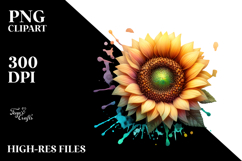 Sunflower, Watercolor PNG Product Image 2