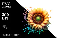 Sunflower, Watercolor PNG Product Image 2