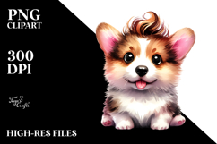 Cute Baby Pembroke Welsh Corgi PNG Product Image 2