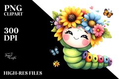 Colorful Cute Baby Caterpillar | Clipart Product Image 1