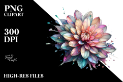 Abstract Shiny Dahlia Made of , Transparent PNG Product Image 2