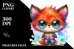 Colorful Layered Baby Fox for Summer | Sublimation Clipart Product Image 3