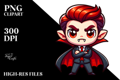 Ridiculously Cute Cartoon Vampire PNG Product Image 2