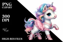 Baby Unicorn Dancer, Elegant PNG Product Image 3