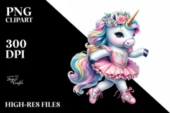 Baby Unicorn Dancer, Vibrant PNG Product Image 3