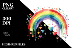 Colorful Hearts Rainbow PNG Product Image 2