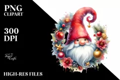 Washed Vibrant Watercolor Gnome PNG Product Image 3