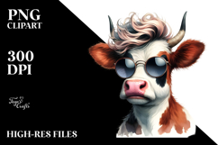 Funny Cow with Graceful Expression PNG Product Image 2