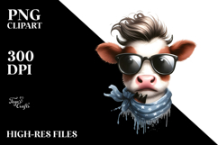 Funny Cow with Graceful Expression PNG Product Image 2