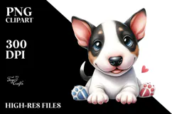 Baby Bull Terrier Watercolor Cute PNG Product Image 2