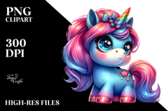 Cute Baby Unicorn with Style, Transparent PNG Product Image 2