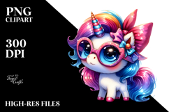 Cute Baby Unicorn with Style, Transparent PNG Product Image 2