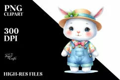 Colorful Cute Astronaut Bunny for Summer Clipart Product Image 3