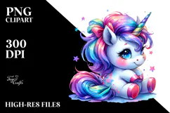 Cute Baby Unicorn Funny PNG Product Image 2