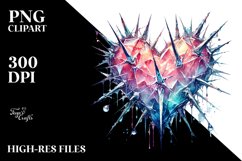 Washed Watercolor Spikes Heart Product Image 2