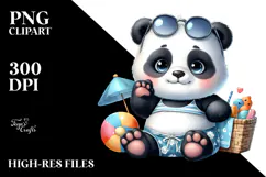 Digital Watercolor with Cute Baby Panda, Transparent PNG Product Image 2
