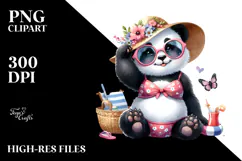 Digital Watercolor with Cute Baby Panda, Transparent PNG Product Image 2