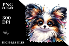 Happy Cartoon Papillon PNG Product Image 2