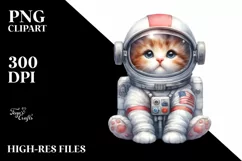 Funny Astronaut Helmet Kitten for Summer Clipart Product Image 3