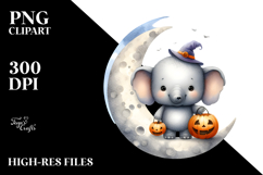 Cute Elephant Halloween Image PNG Product Image 2