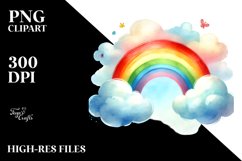 Colorful Clouds with Rainbow PNG Product Image 2