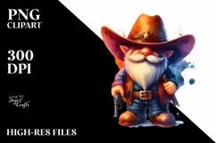 Washed Vibrant Cowboy Gnome, Transparent PNG Product Image 1