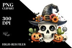 Funny Halloween Skull Clipart Product Image 3