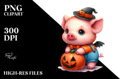 Baby Pig Halloween Drawing | Clipart Product Image 2