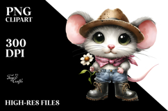 Expressive Watercolor Mouse with Rain Boots Clipart Product Image 2