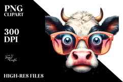 Funny Cow with Sunglasses PNG Product Image 2
