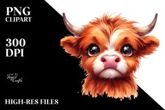 Expressive Highland Cow PNG Product Image 1