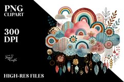 Colorful Boho Cloud PNG Product Image 2