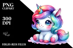 Cute Baby Unicorn, Transparent PNG Product Image 2