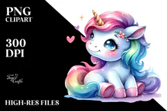 Cute Baby Unicorn PNG Product Image 2