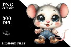 Expressive Happy Baby Mouse with Boots Clipart Product Image 3