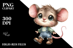 Expressive Happy Baby Mouse with Boots Clipart Product Image 2