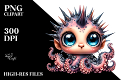 Cute Baby Octopus PNG Product Image 2