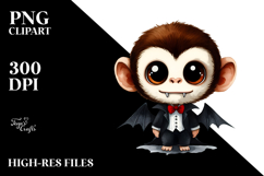 Funny Vampire Monkey for Summer Clipart Product Image 2