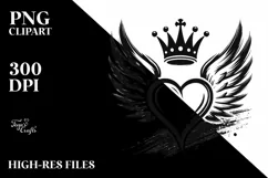 Heart with Wings and Crown, Transparent PNG Product Image 2