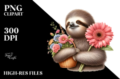 Watercolor Detailed Cute Baby Sloth | Sublimation | Clipart Product Image 2