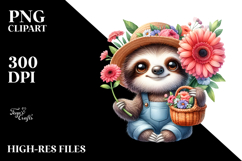 Watercolor Detailed Cute Baby Sloth | Sublimation | Clipart Product Image 2