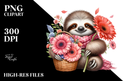 Watercolor Detailed Cute Baby Sloth | Sublimation | Clipart Product Image 2