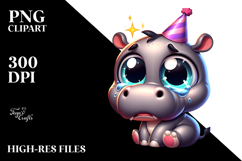 Cute Cartoon Hippo PNG Product Image 2