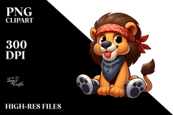 Casual Goofy Lion Bandana PNG Product Image 2