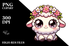 Playful Lamb Flower Crown PNG Product Image 2