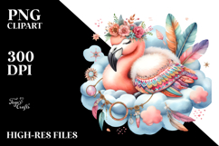 Cute Baby Flamingo Dressed for Summer PNG Product Image 2