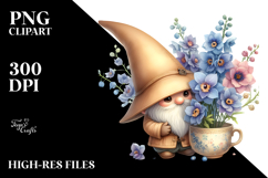 Cute Delphinium GNOME PNG Product Image 2
