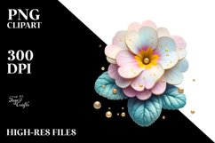 Wooden Primrose in Material with Golden Insertions | Product Image 3